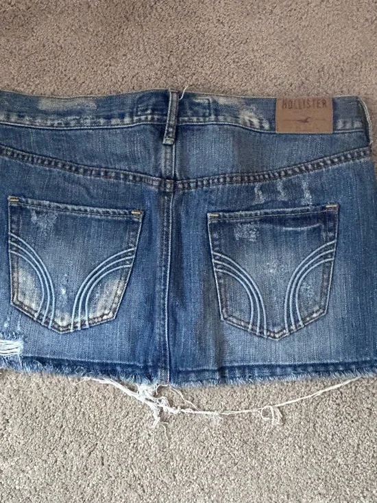 Y2K Hollister mini denim jean skirt sz 27 - Picture 3 of 7